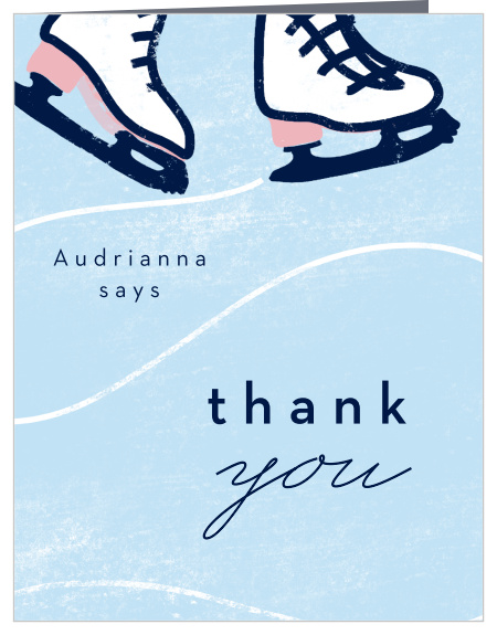 Show your appreciation for the support you received from close friends and family with the chic look of our Figure Skating Children's Birthday Party Cards.