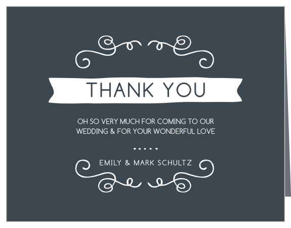 Show your gratitude with the Surrounding Swirls Thank You card. Customize all the colors and fonts perfectly to your liking!