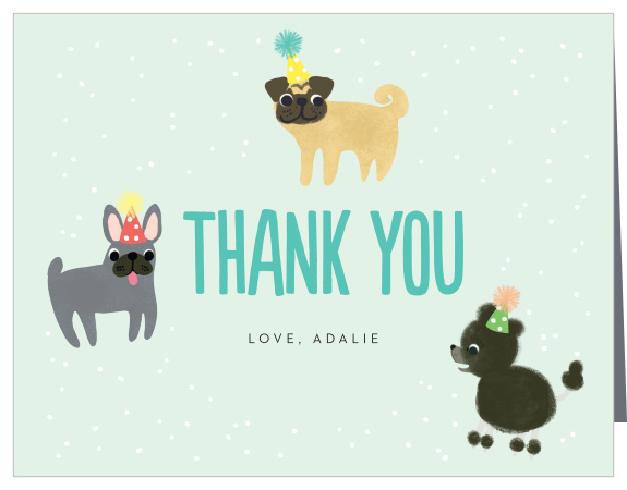 Our Puppy Pawty Children's Birthday Party Thank You Cards are the perfect way to show your appreciation for the support of your friends and family on your little one's special day!