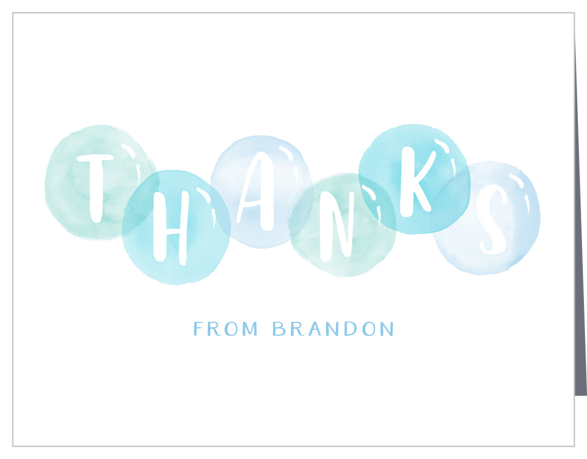 Bubbly Watercolor Children's Birthday Thank You Cards