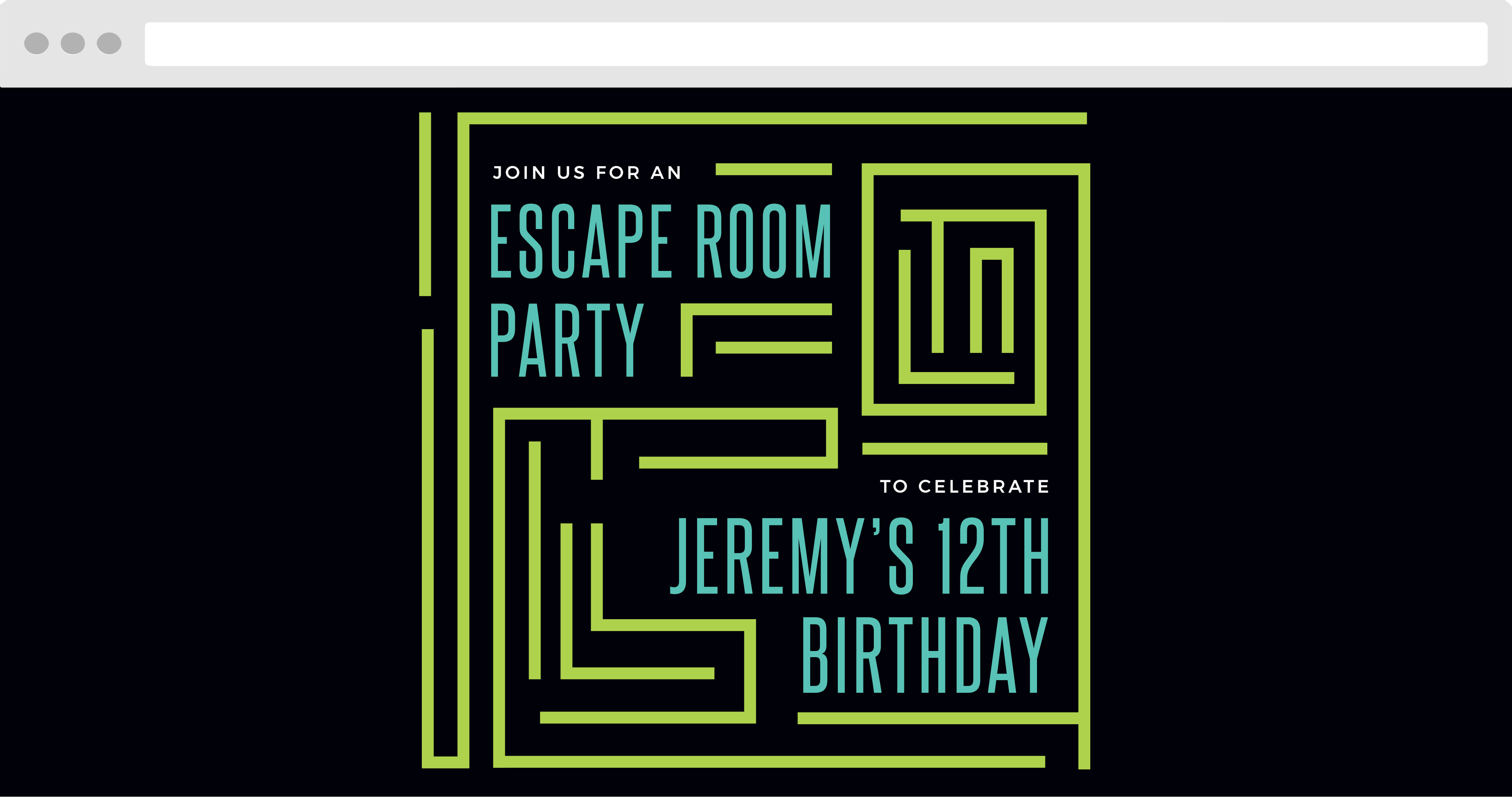 Escape Room Children's Birthday Website