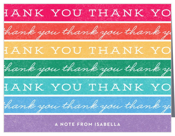 Our Rainbow Stripes Children's Birthday Party Thank You Cards are the perfect way to say thanks to your friends and family!