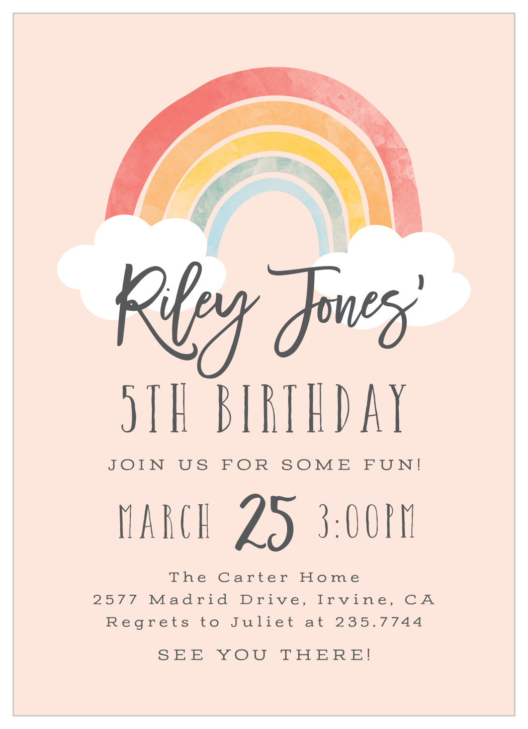 Birthday Rainbow Children's Birthday Invitations