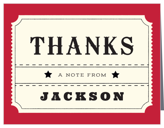 Thank your guests for being the real VIP by attending your movie night with our Admit One Children's Birthday Party Thank You Cards!