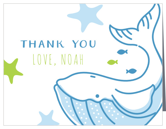 Show how much you appreciated the presence of your friends and family on your special day with our Whale Party Children's Birthday Party Thank You Cards.
