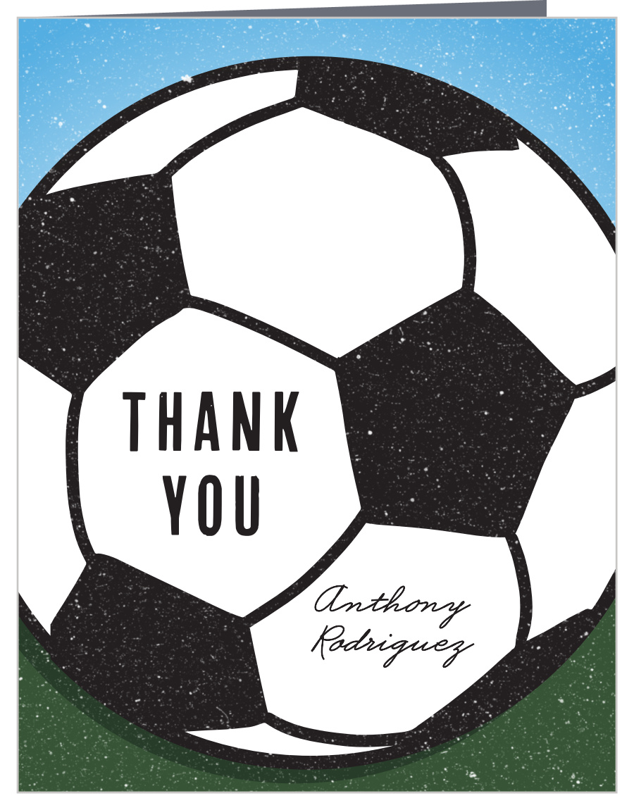Soccer Field Children's Birthday Thank You Cards