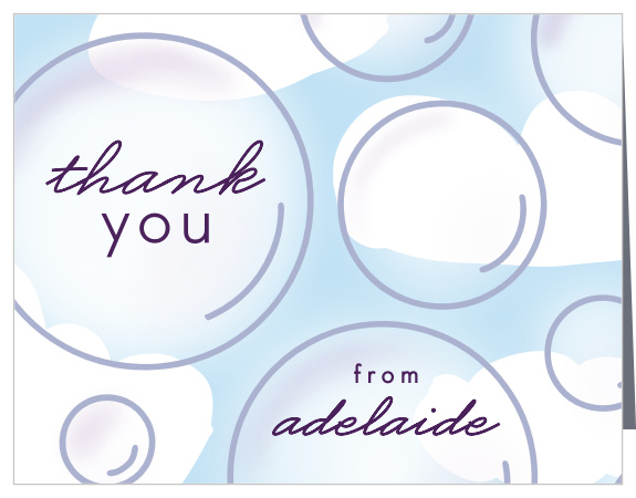 Our Bubble Party Children's Birthday Thank You Cards are the perfect way to show your appreciation for your friends and family!