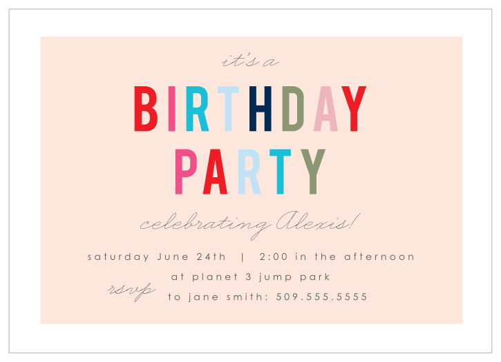 Our Colorful Style Children's Birthday Party Invitations are the perfect way to surround your little one with friends for their special day!