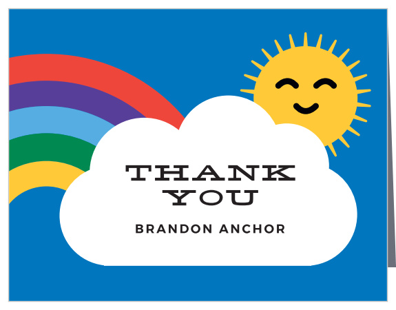 Show appreciation for your close friends and family for their presence on your special day with our Rainbow & Sun Children's Birthday Thank You Cards.