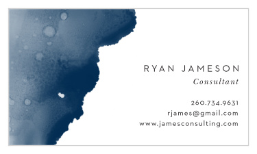 Stand out amongst competing businesses with the professional look of our Navy Paint Business Cards.