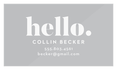 Our Elegant Hello Clear Business Cards are the perfect way to represent yourself in a professional and impressive way.