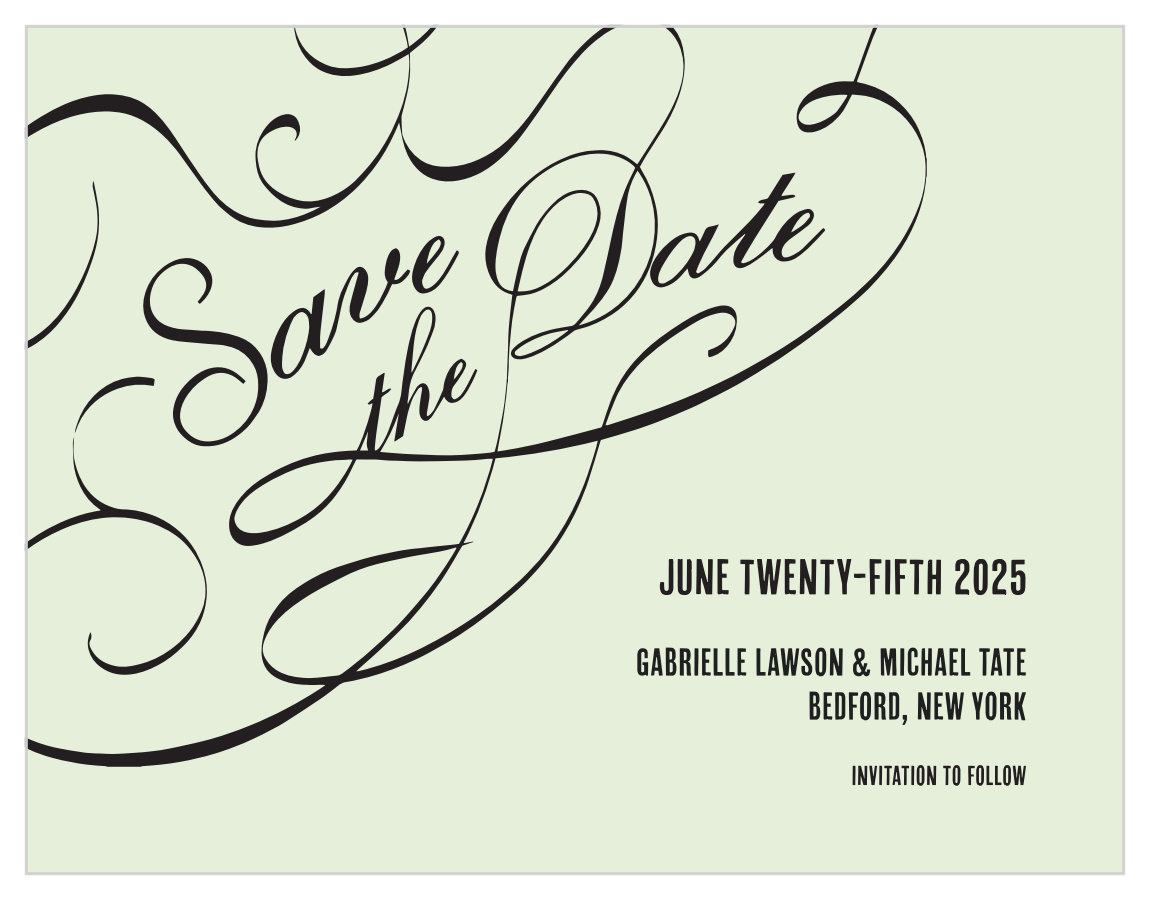 Flourish Names Save the Date Cards