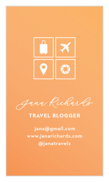 Make a name for your company and stand out amongst competitors with our Travel Blogger Business Cards.