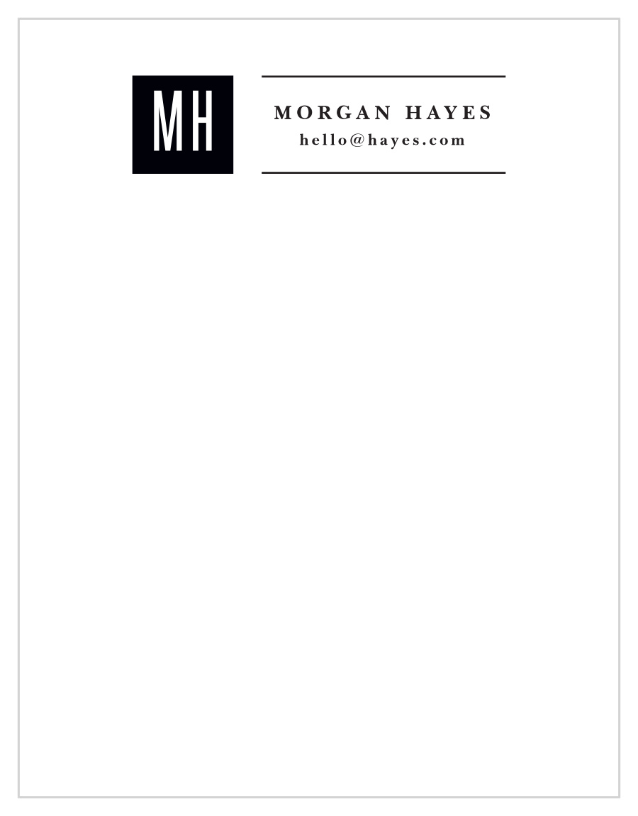 Squared Monogram Business Stationery by Basic Invite