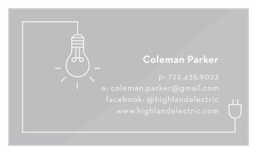 Our Electrician Light Clear Business Cards are the perfect way to represent yourself in a professional and stand-out way!