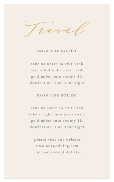 Family and friends will have no issue finding their way to your wedding venue with our Pure Simple Lines Direction Cards.