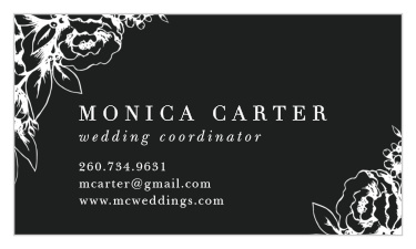 Elegantly and professionally promote your services with our Wedding Planner Business Cards!