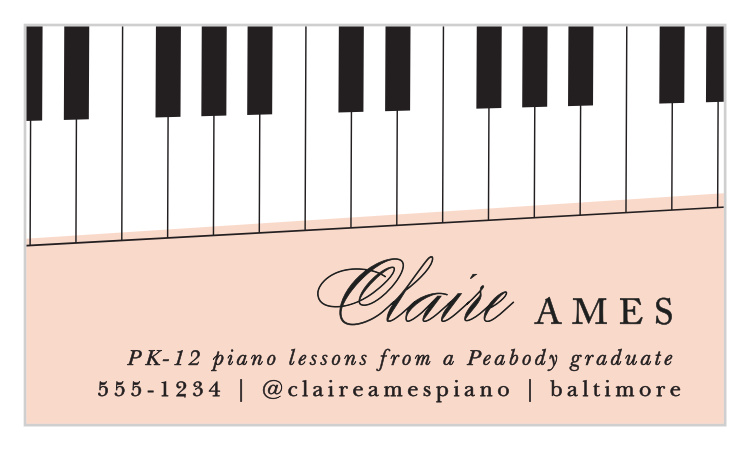 Piano Keyboard Business Cards