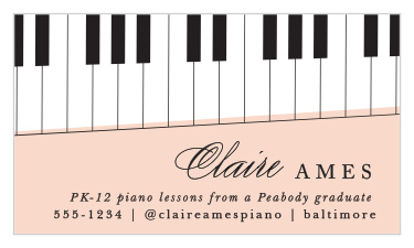 Show off your musical expertise with our lovely Piano Keyboard Business Cards!