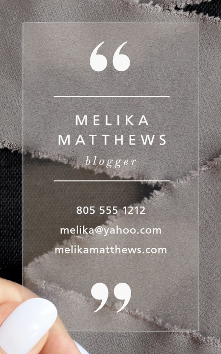 Quotable Blogger Clear Business Cards