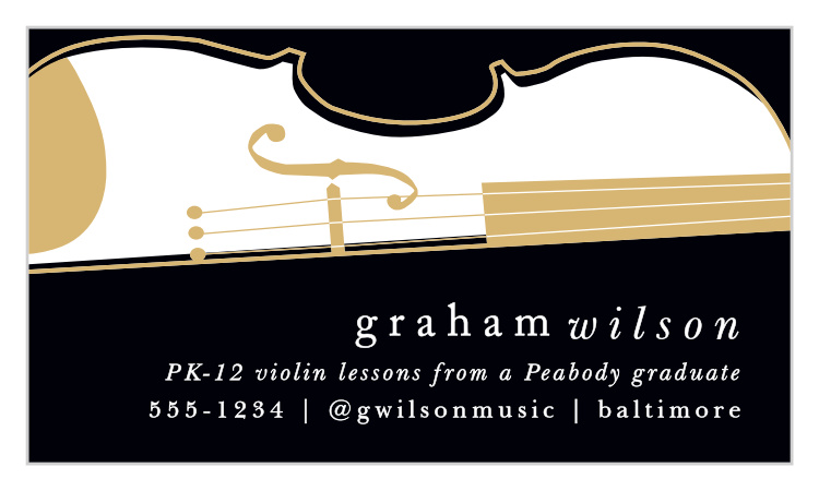 Violin Teacher Business Cards