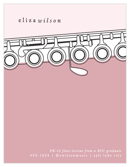 Our Flute Teacher Business Stationery is the perfect way to send business notes in style!