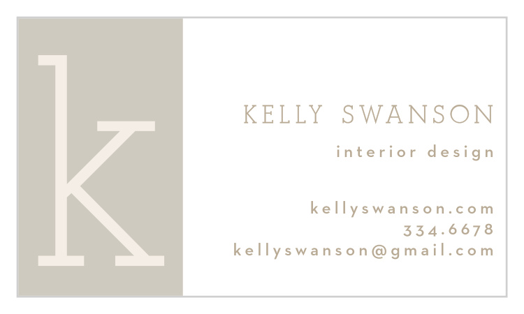 Tall Initial Business Cards