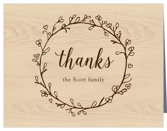 The Adorable Branch Baby Shower Thank You Cards have small budding branches encircling your message of thanks, giving this design the perfect rustic feel.
