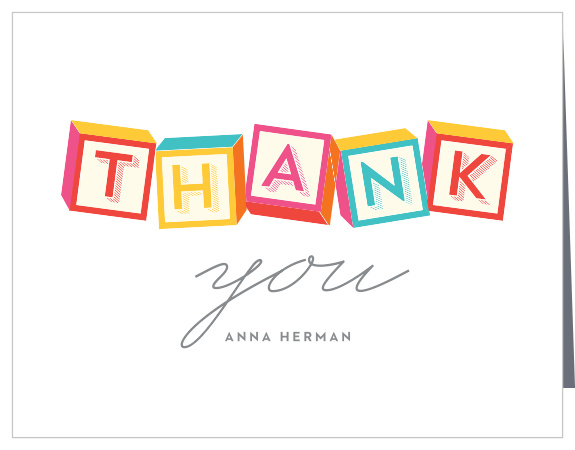 Build the perfect invitations with our Baby Blocks Baby Shower Thank You Cards! Change the colors and fonts and view them in our instant online preview.
