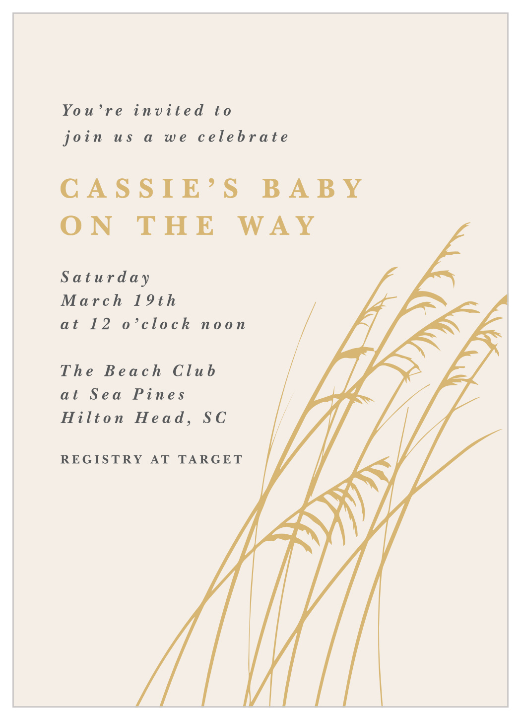 Baby Wheat Baby Shower Invitations