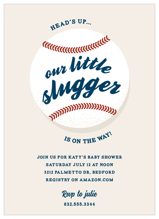 Baseball themed sale baby shower invitations