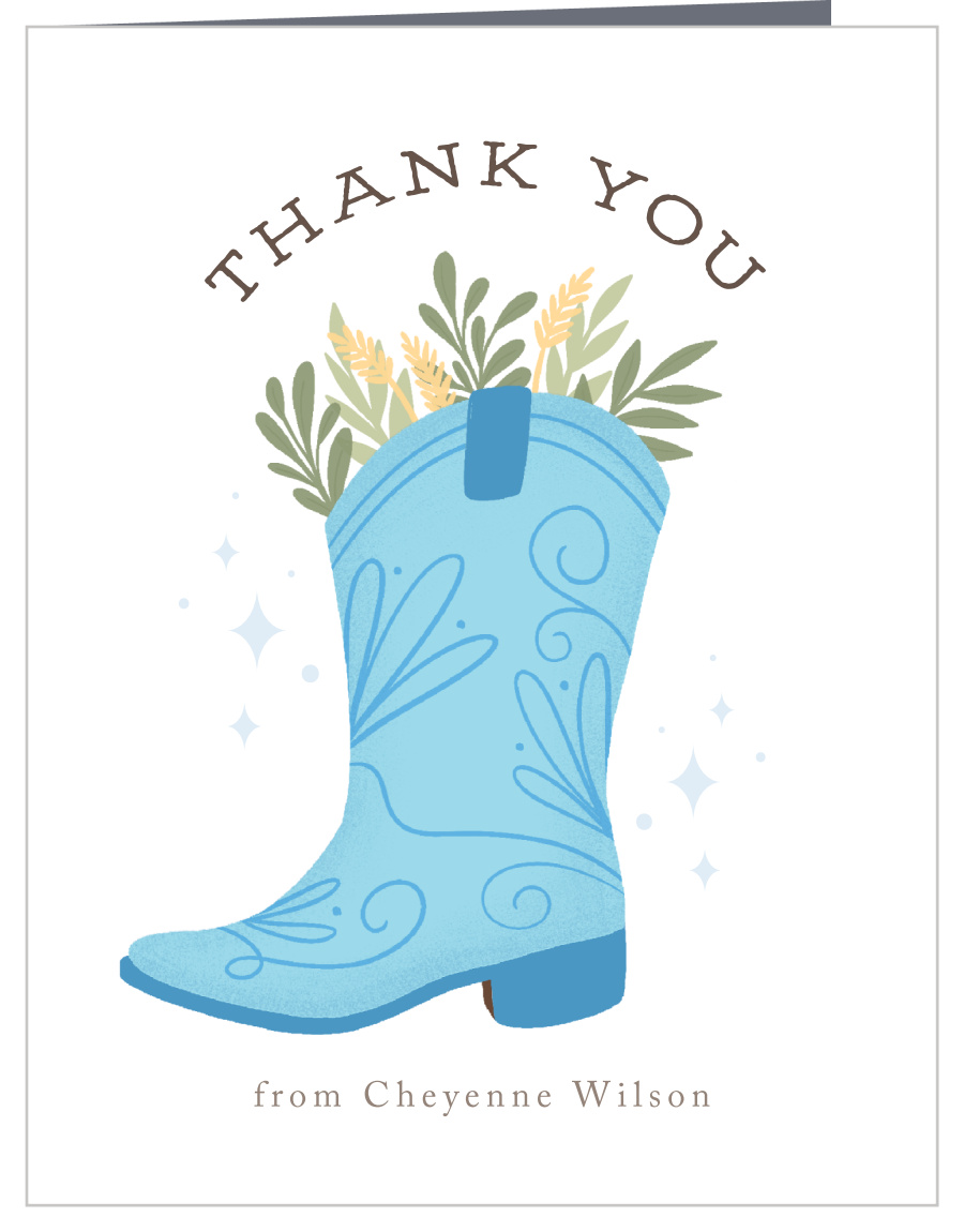 Cowboy Boots Baby Shower Thank You Cards