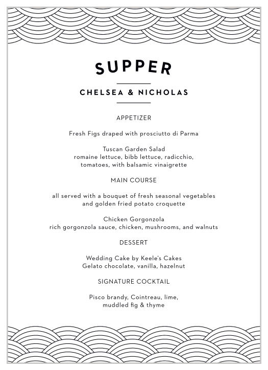 Our Jacksonville Skyline Wedding Menus let your family and friends know what you will be serving at your wedding dinner.