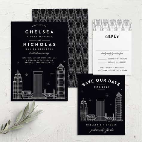 Jacksonville Skyline Wedding Invitations