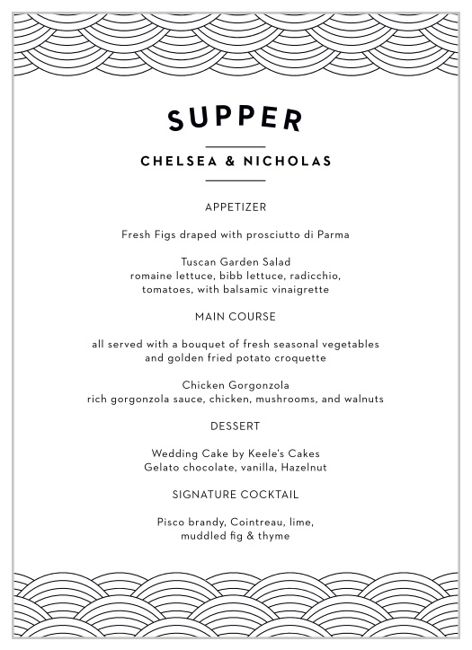 Give your guests all of the best menu options with the Atlanta Skyline Wedding Menus.