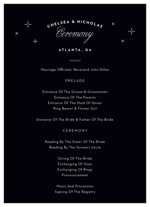 Make sure your guests catch every fleeting moment with the Atlanta Skyline Wedding Programs.