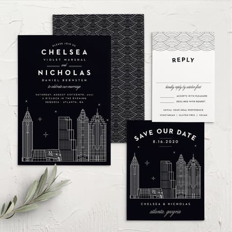Atlanta Skyline Wedding Invitations