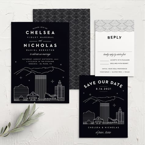 El Paso Skyline Wedding Invitations