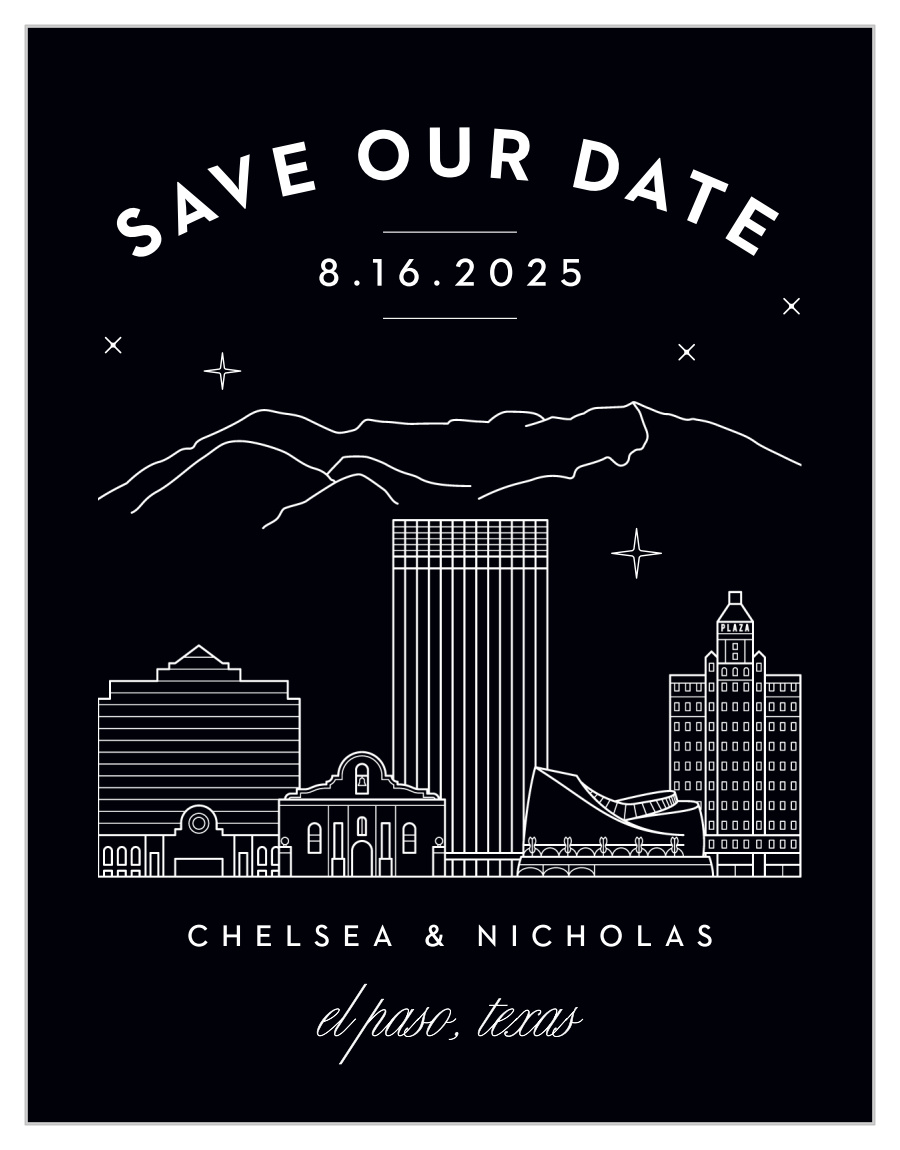 El Paso Skyline Save the Date Cards