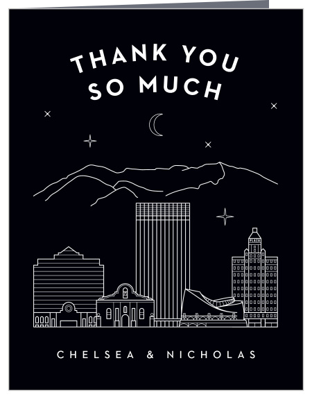 Say all you could ever need to your loved ones with the high-contrast design of our El Paso Skyline Wedding Thank You Cards.