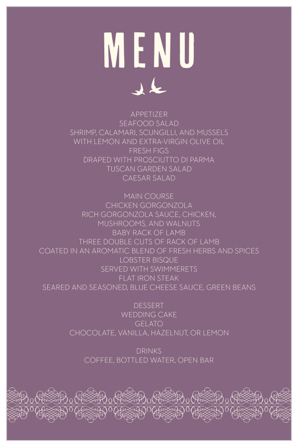 Impress your guests with this trending wedding menu.