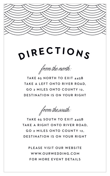Guide your loved ones to your wedding venue with the minimalist design of our Memphis Skyline Direction Cards.