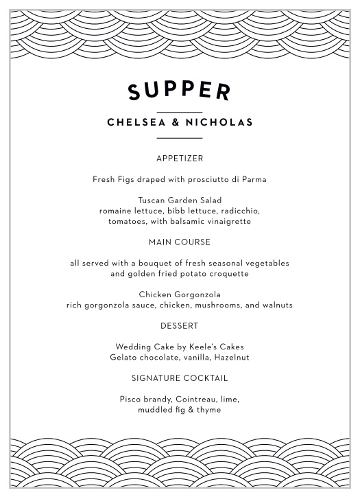 Give your guests all of the best menu options with the Dallas Skyline Wedding Menus.