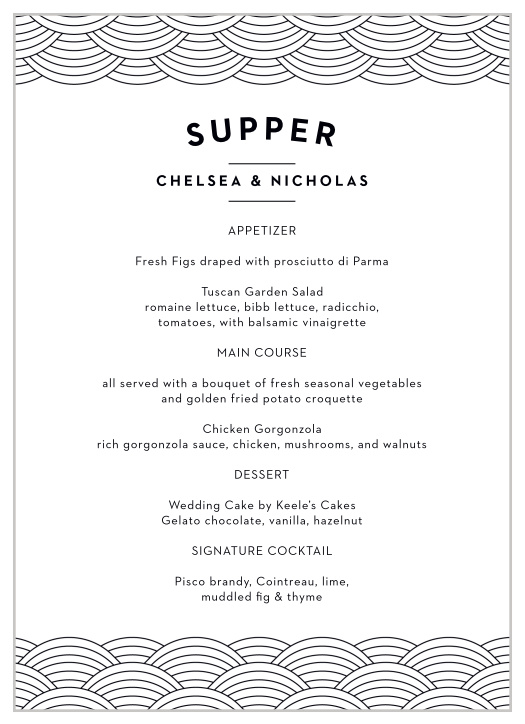 Our Anchorage Skyline Wedding Menus are the perfect way to outline the delicious food you will have at your celebrations!