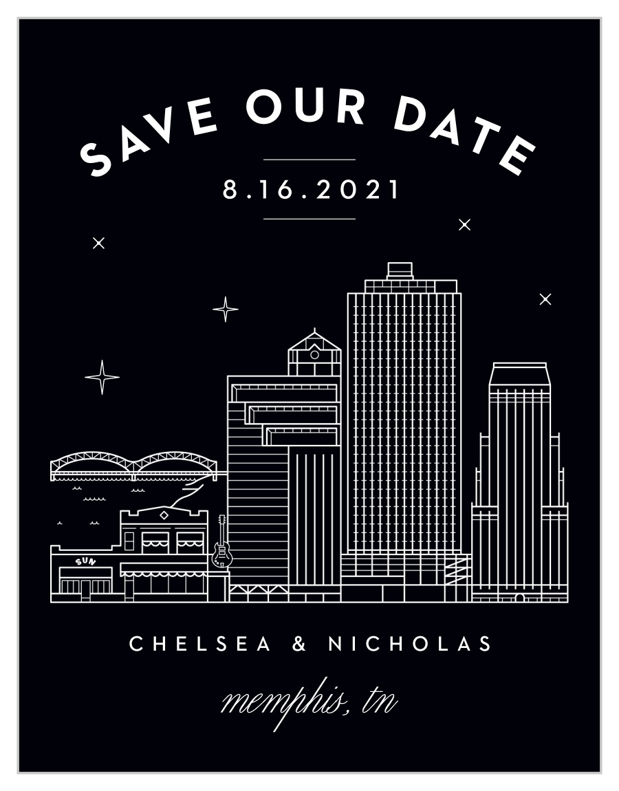 Memphis Skyline Save the Date Magnets