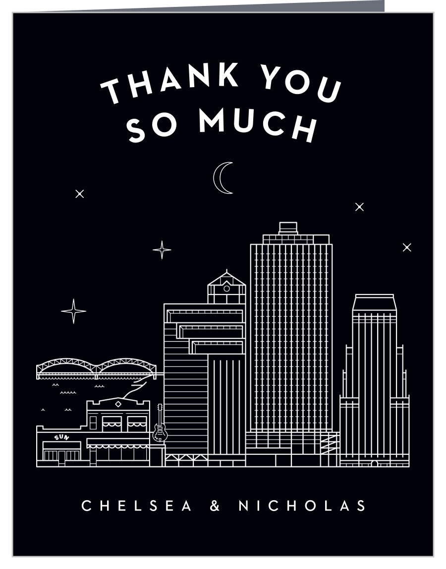 Memphis Skyline Wedding Thank You Cards