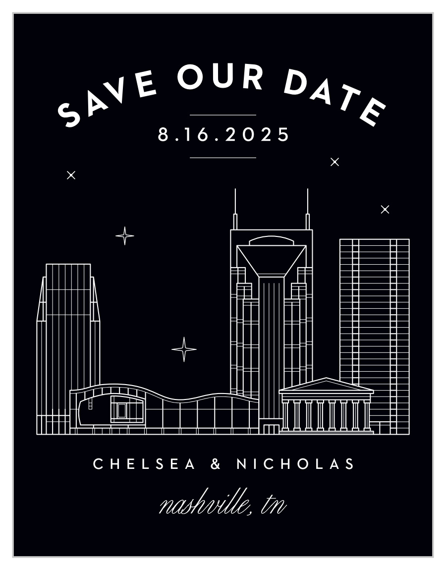 Nashville Skyline Save the Date Magnets