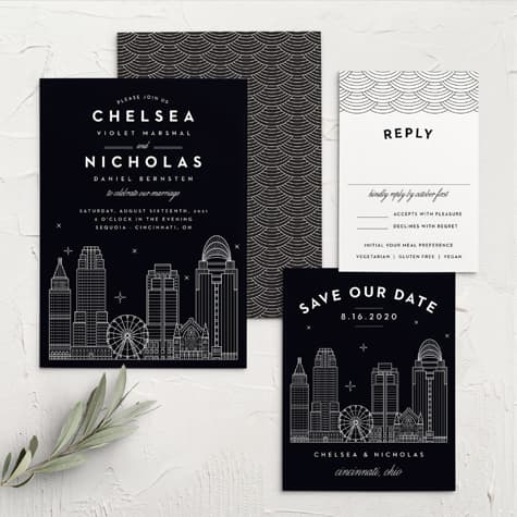 Cincinnati Skyline Wedding Invitations