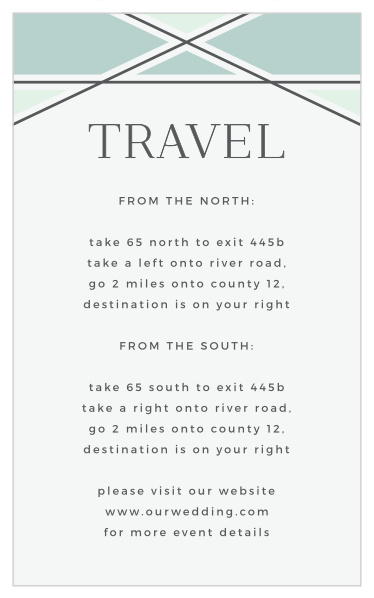 Family and friends will have no issue finding their way to your wedding venue with the help of our Simple Lines Direction Cards.