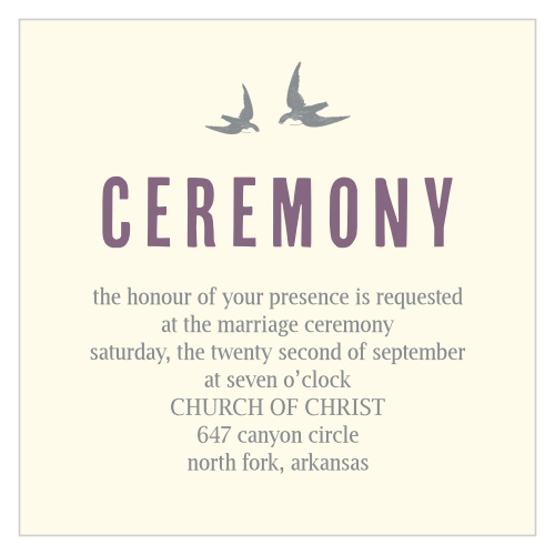Invite your guests to your ceremony with this ceremony card.